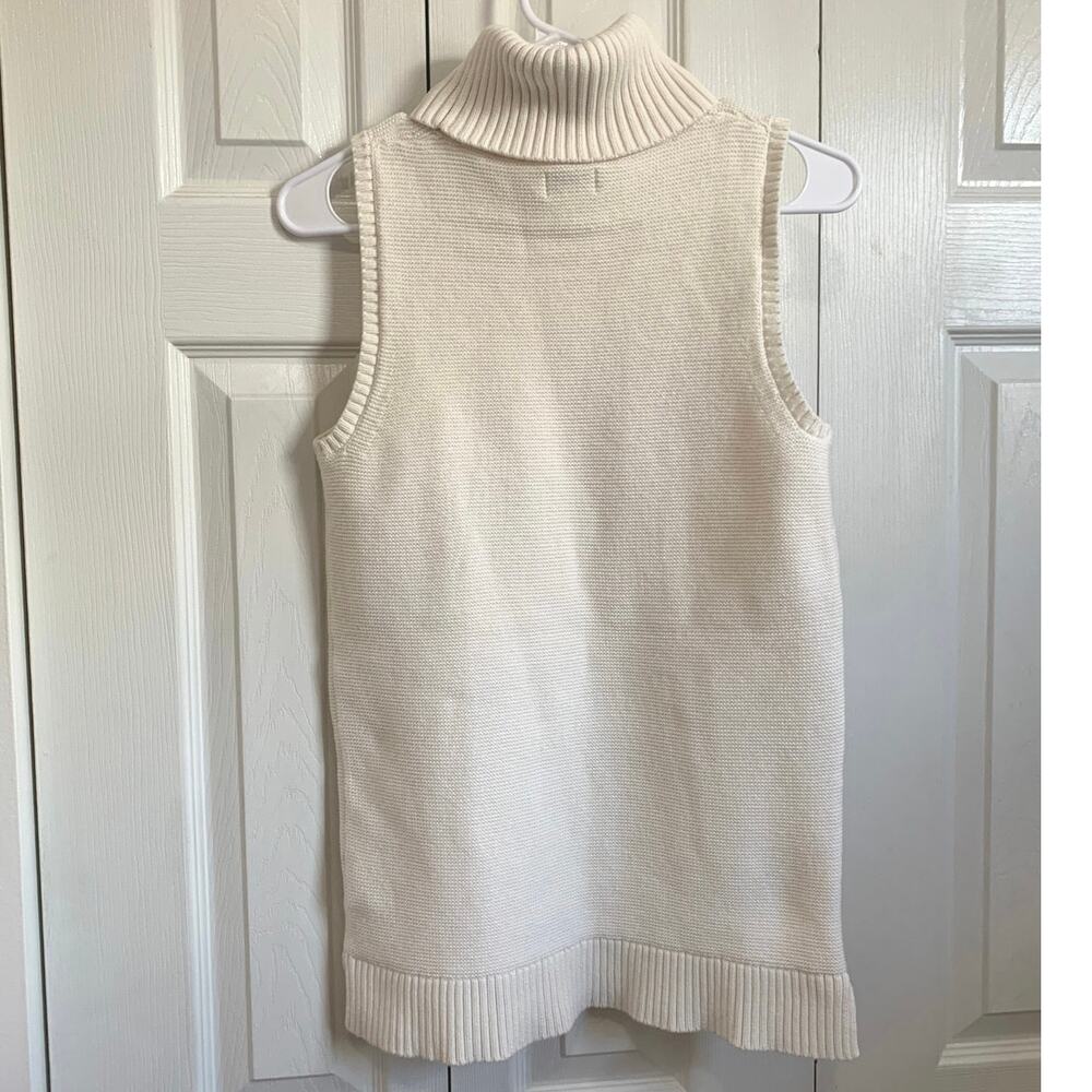J. Crew Cotton Cream Sleeveless Turtleneck Sweater - Picture 5 of 8